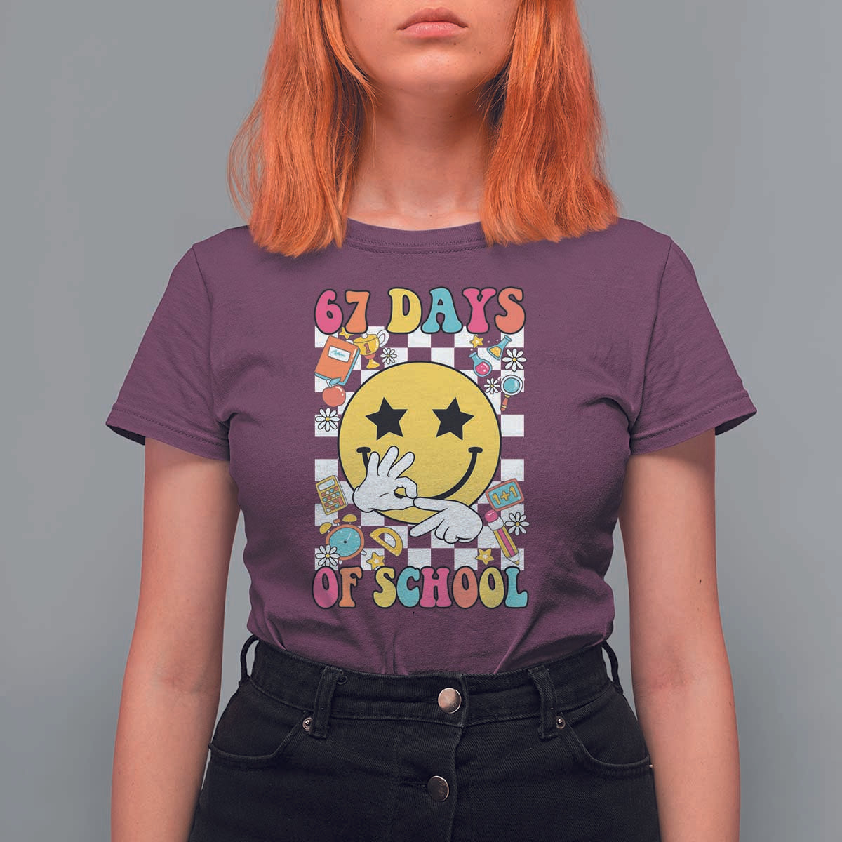 67 Days Of School T Shirt For Women Six Seven Meme Student Teacher - Wonder Print Shop