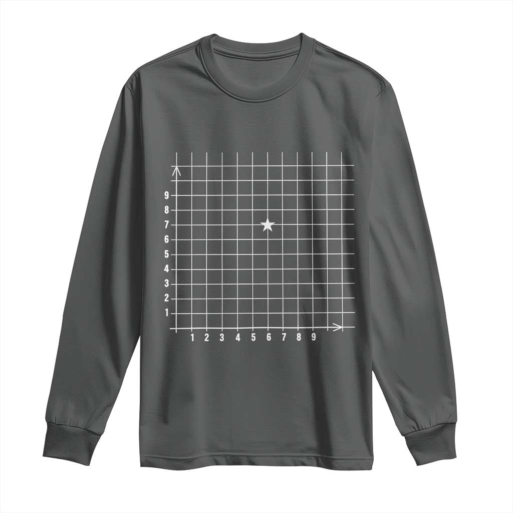 Funny 67 Math Coordinates Long Sleeve Shirt Teacher Student Six Seven Meme - Wonder Print Shop