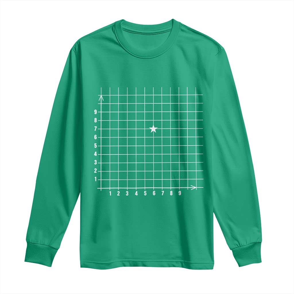 Funny 67 Math Coordinates Long Sleeve Shirt Teacher Student Six Seven Meme - Wonder Print Shop