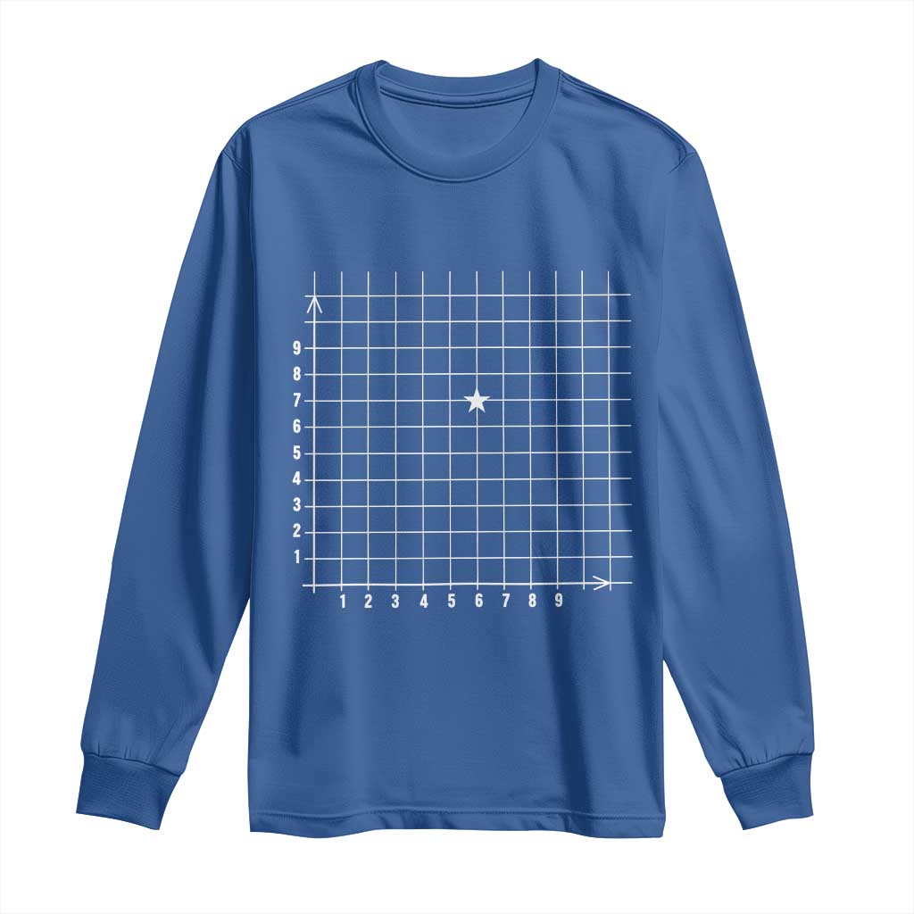 Funny 67 Math Coordinates Long Sleeve Shirt Teacher Student Six Seven Meme - Wonder Print Shop