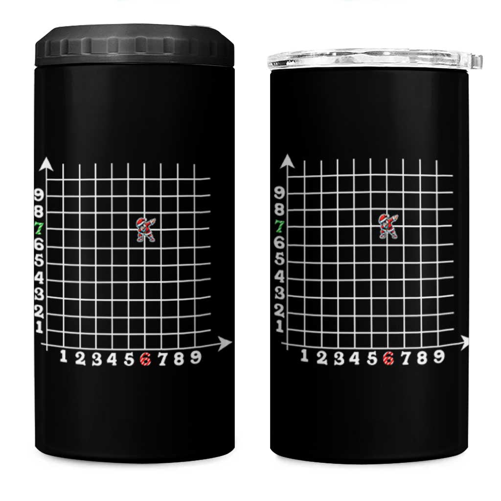 Funny 67 Math Coordinates Christmas 4 in 1 Can Cooler Tumbler Dabbing Santa Teacher Student Six Seven Meme - Wonder Print Shop