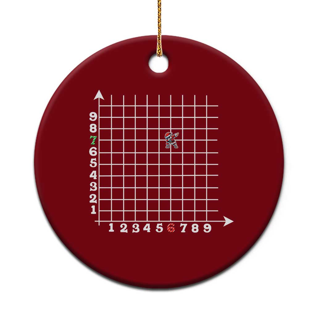 Funny 67 Math Coordinates Christmas Ceramic Ornament Dabbing Santa Teacher Student Six Seven Meme - Wonder Print Shop