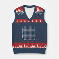 Funny 67 Math Coordinates Xmas V-Neck Knit Sweater Vest Dabbing Santa Teacher Student Six Seven Meme - Wonder Print Shop