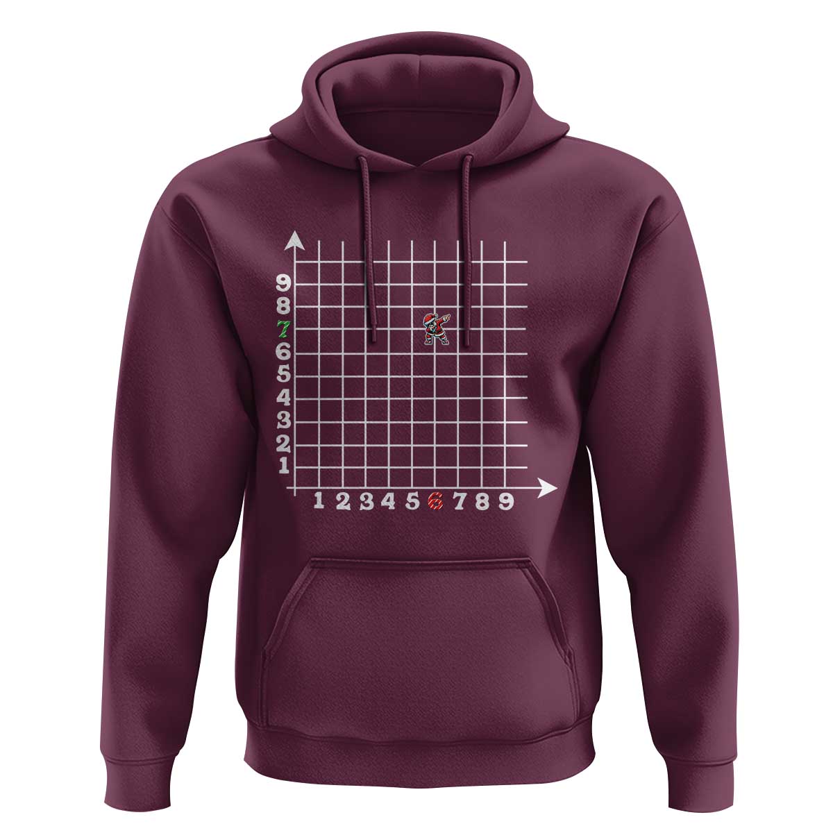 Funny 67 Math Coordinates Christmas Hoodie Dabbing Santa Teacher Student Six Seven Meme - Wonder Print Shop