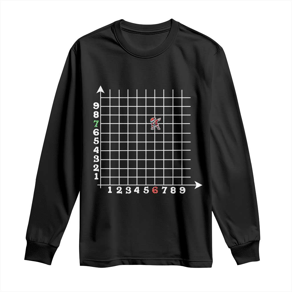 Funny 67 Math Coordinates Christmas Long Sleeve Shirt Dabbing Santa Teacher Student Six Seven Meme - Wonder Print Shop