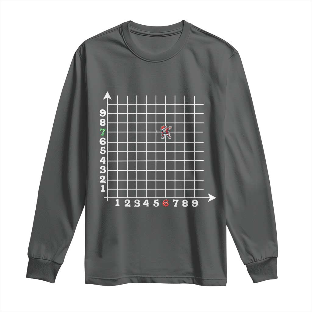 Funny 67 Math Coordinates Christmas Long Sleeve Shirt Dabbing Santa Teacher Student Six Seven Meme - Wonder Print Shop