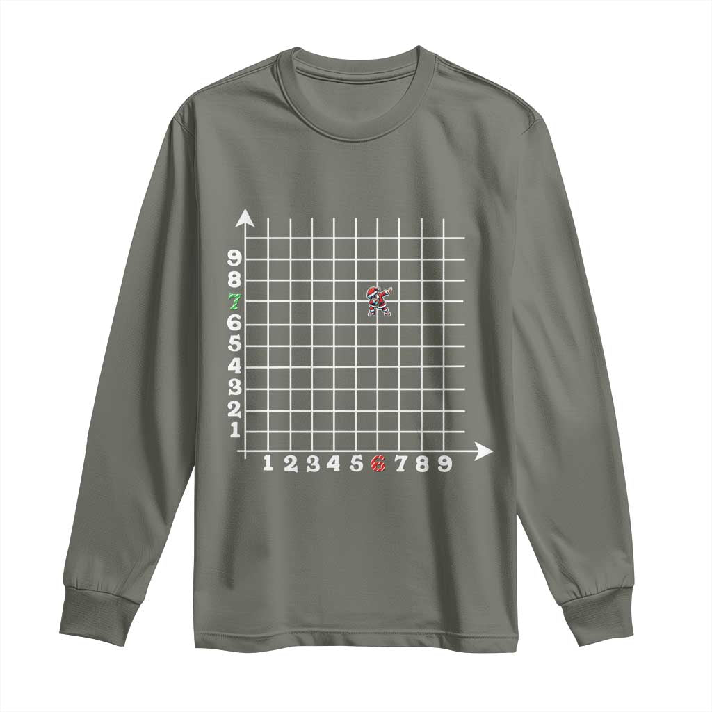 Funny 67 Math Coordinates Christmas Long Sleeve Shirt Dabbing Santa Teacher Student Six Seven Meme - Wonder Print Shop