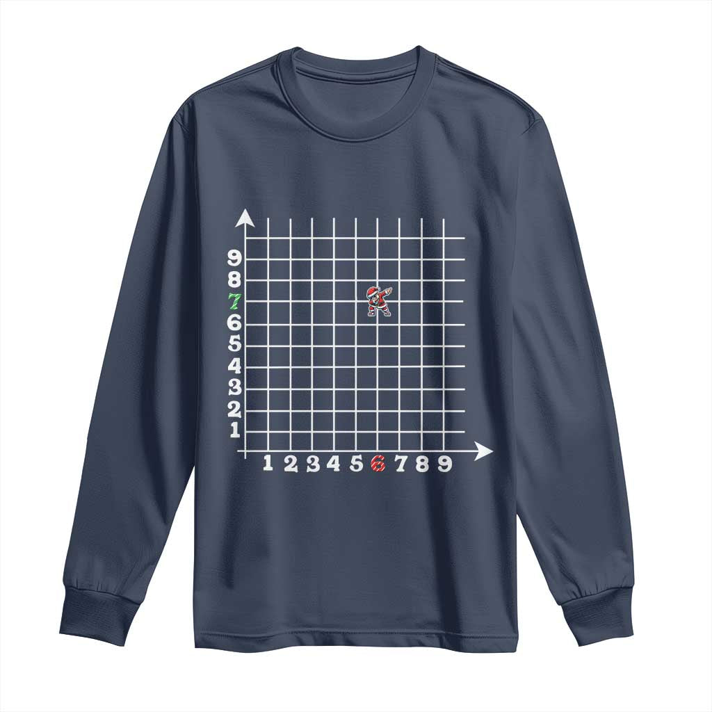 Funny 67 Math Coordinates Christmas Long Sleeve Shirt Dabbing Santa Teacher Student Six Seven Meme - Wonder Print Shop