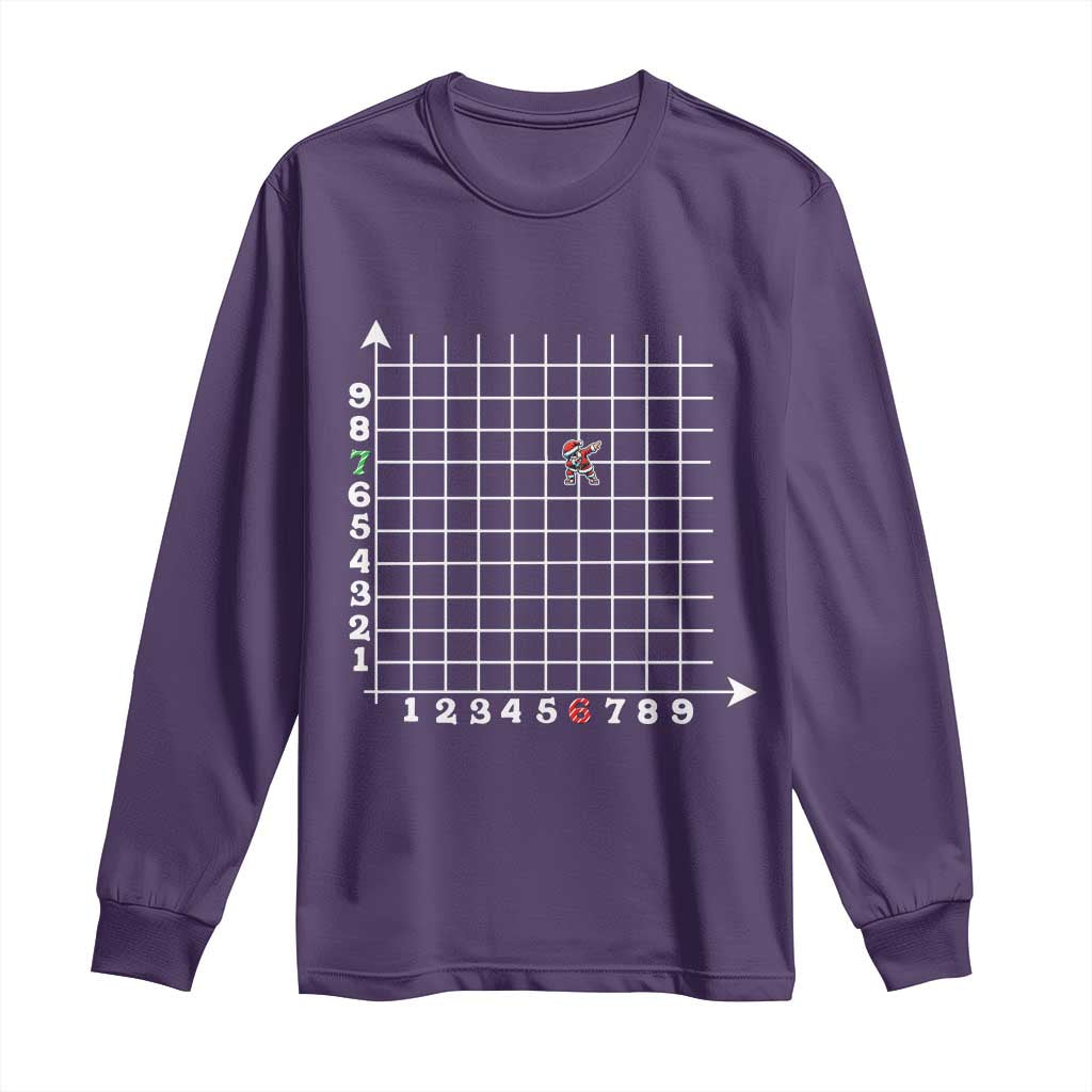 Funny 67 Math Coordinates Christmas Long Sleeve Shirt Dabbing Santa Teacher Student Six Seven Meme - Wonder Print Shop