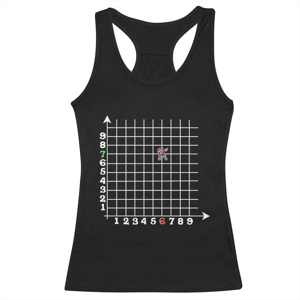 Funny 67 Math Coordinates Christmas Racerback Tank Top Dabbing Santa Teacher Student Six Seven Meme - Wonder Print Shop