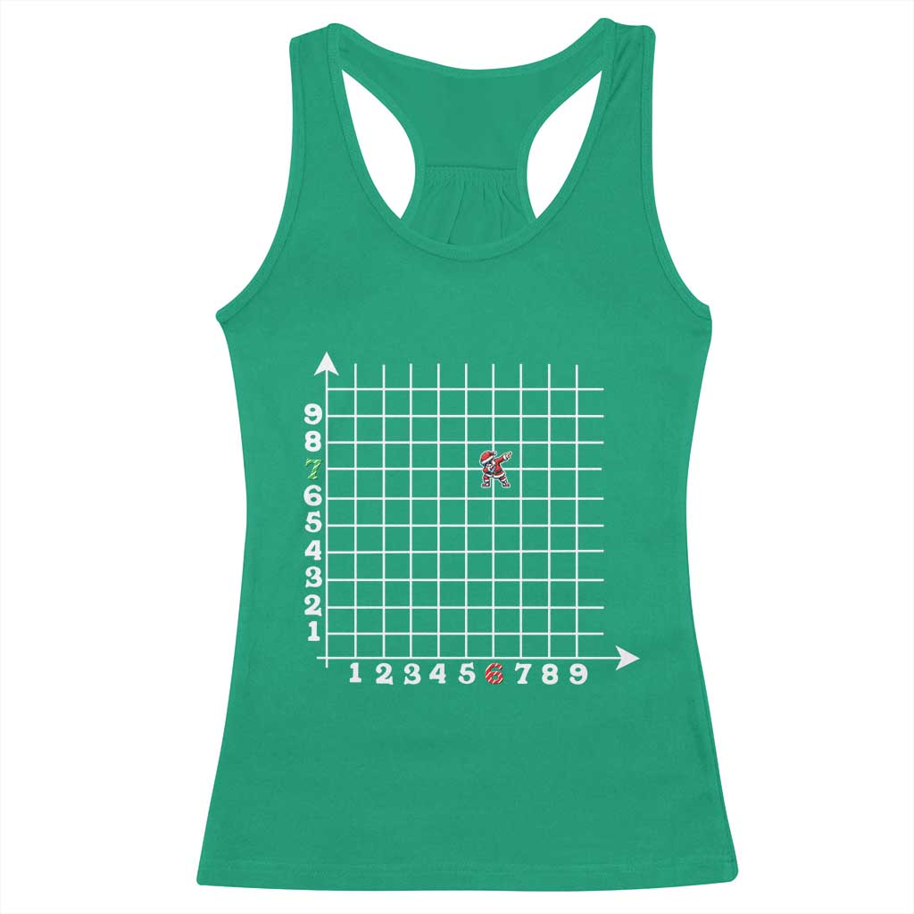 Funny 67 Math Coordinates Christmas Racerback Tank Top Dabbing Santa Teacher Student Six Seven Meme - Wonder Print Shop