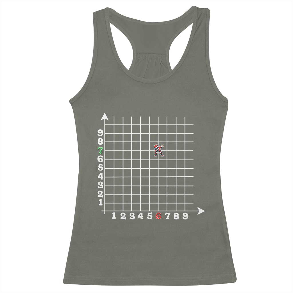 Funny 67 Math Coordinates Christmas Racerback Tank Top Dabbing Santa Teacher Student Six Seven Meme - Wonder Print Shop