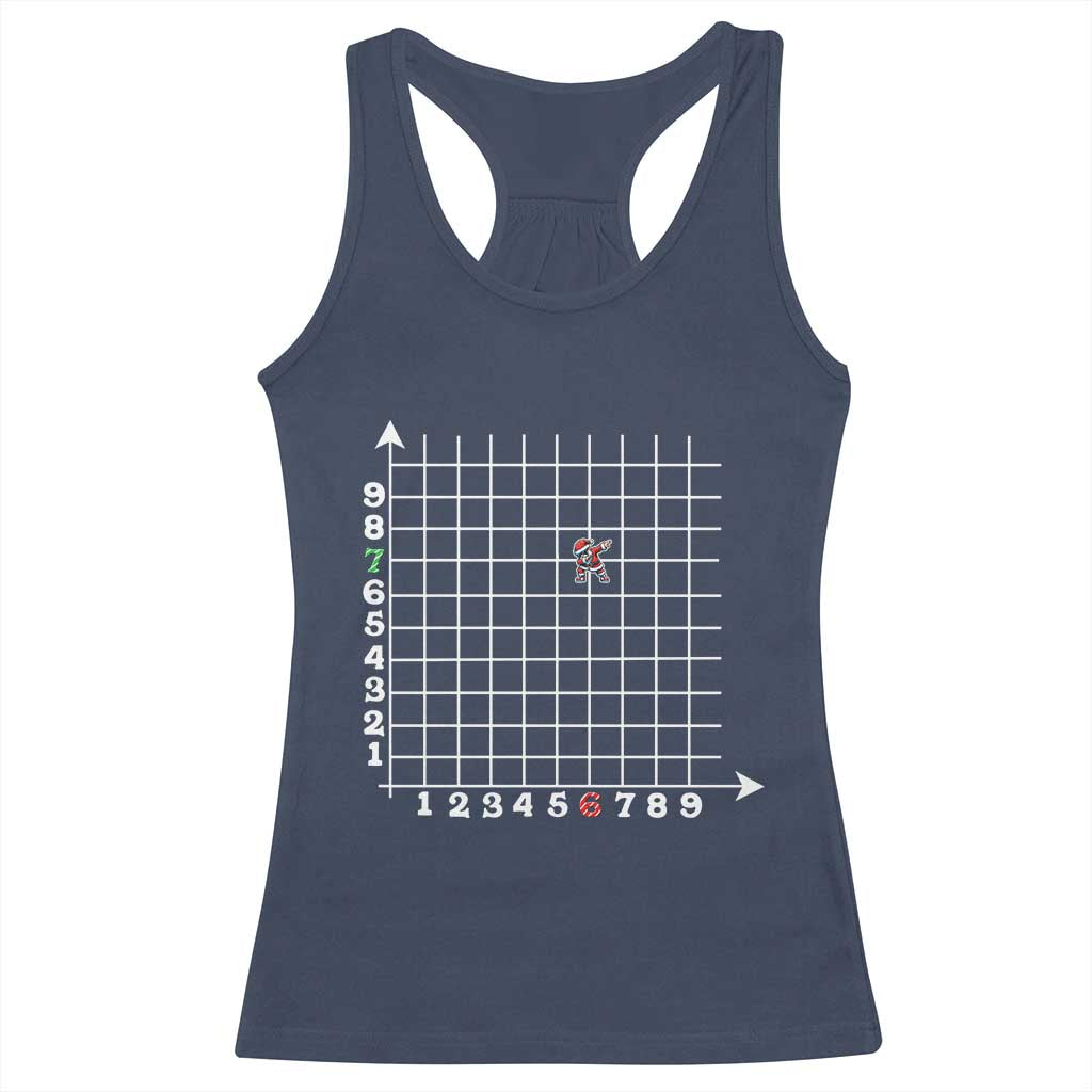Funny 67 Math Coordinates Christmas Racerback Tank Top Dabbing Santa Teacher Student Six Seven Meme - Wonder Print Shop