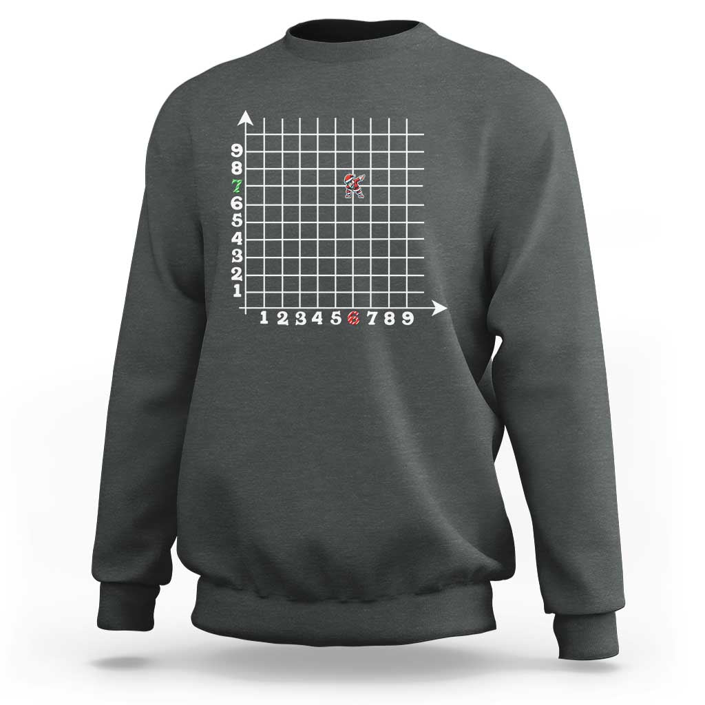 Funny 67 Math Coordinates Christmas Sweatshirt Dabbing Santa Teacher Student Six Seven Meme - Wonder Print Shop