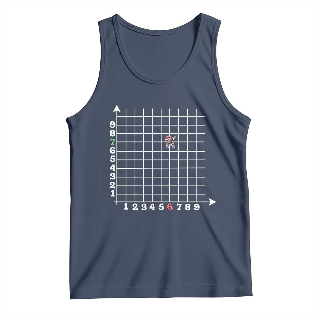 Funny 67 Math Coordinates Christmas Tank Top Dabbing Santa Teacher Student Six Seven Meme - Wonder Print Shop