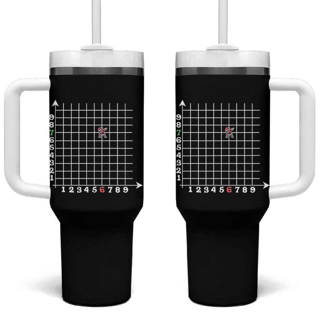 Funny 67 Math Coordinates Christmas Tumbler With Handle Dabbing Santa Teacher Student Six Seven Meme - Wonder Print Shop