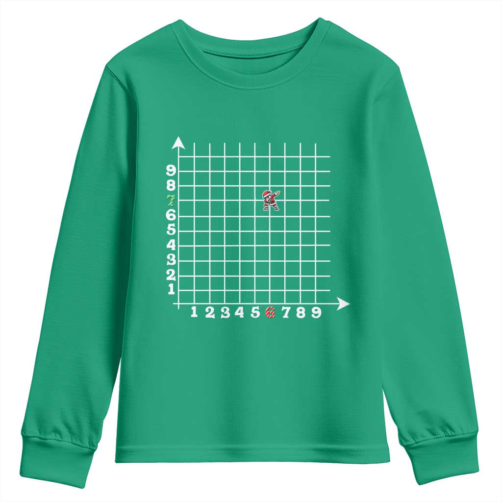 Funny 67 Math Coordinates Christmas Youth Sweatshirt Dabbing Santa Teacher Student Six Seven Meme - Wonder Print Shop