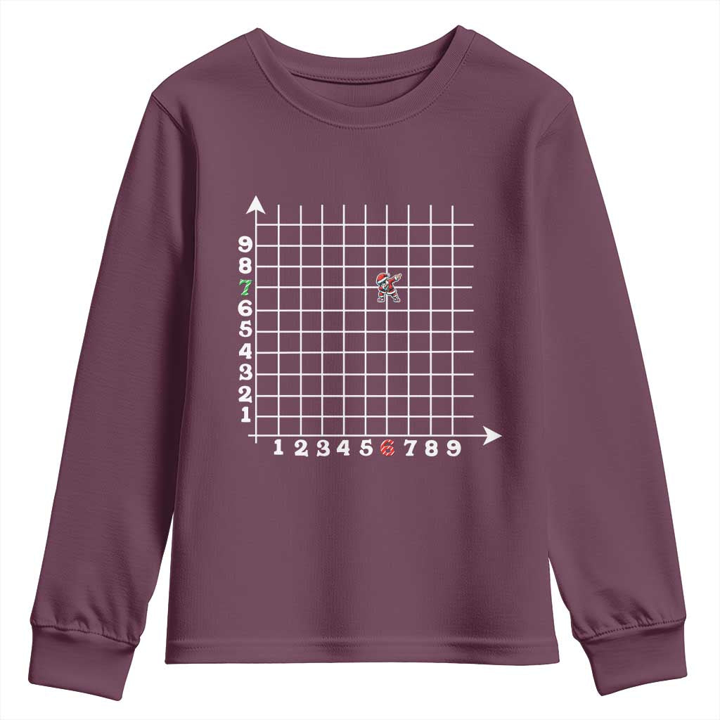 Funny 67 Math Coordinates Christmas Youth Sweatshirt Dabbing Santa Teacher Student Six Seven Meme - Wonder Print Shop