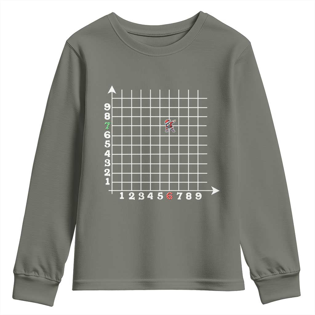 Funny 67 Math Coordinates Christmas Youth Sweatshirt Dabbing Santa Teacher Student Six Seven Meme - Wonder Print Shop
