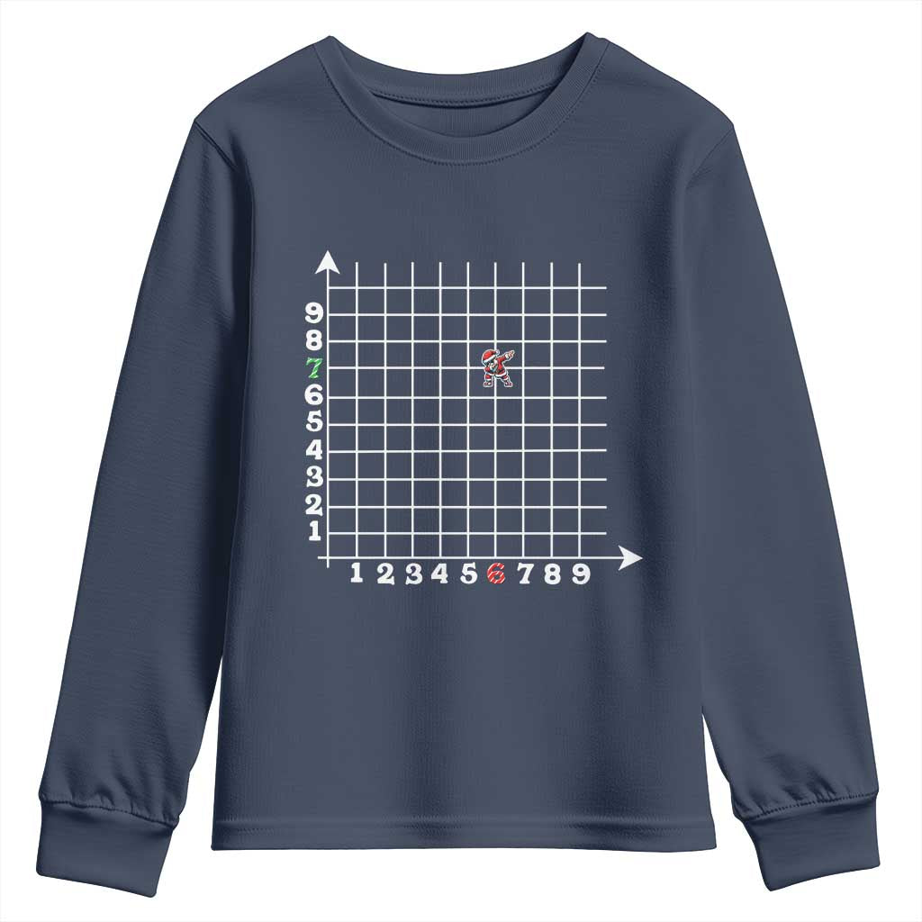 Funny 67 Math Coordinates Christmas Youth Sweatshirt Dabbing Santa Teacher Student Six Seven Meme - Wonder Print Shop
