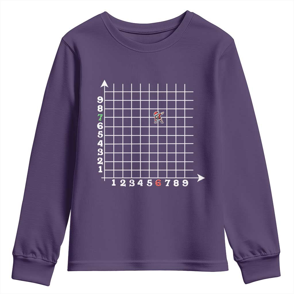 Funny 67 Math Coordinates Christmas Youth Sweatshirt Dabbing Santa Teacher Student Six Seven Meme - Wonder Print Shop