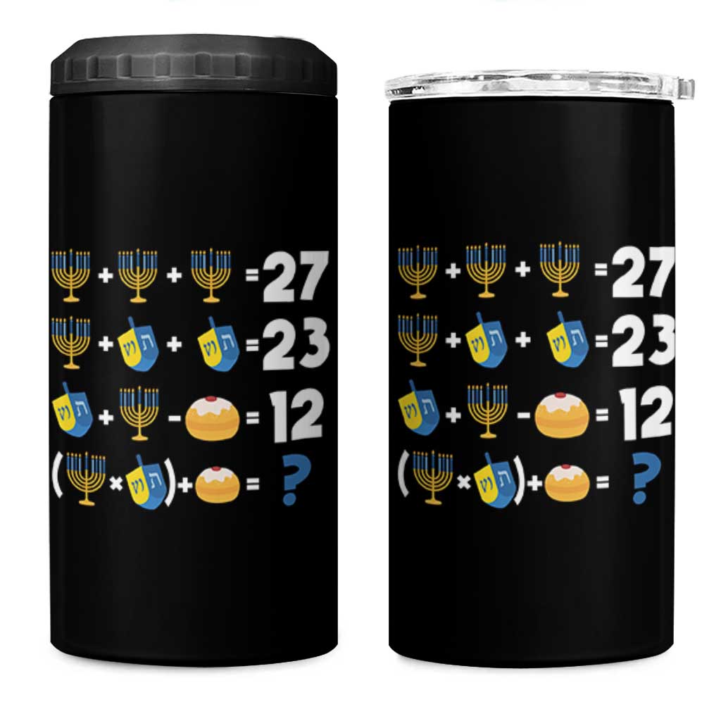 Funny Hanukkah 67 Math 4 in 1 Can Cooler Tumbler Teacher Chanukah Six Seven Meme - Wonder Print Shop