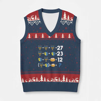 Funny Hanukkah 67 Math V-Neck Knit Sweater Vest Teacher Chanukah Six Seven Meme - Wonder Print Shop