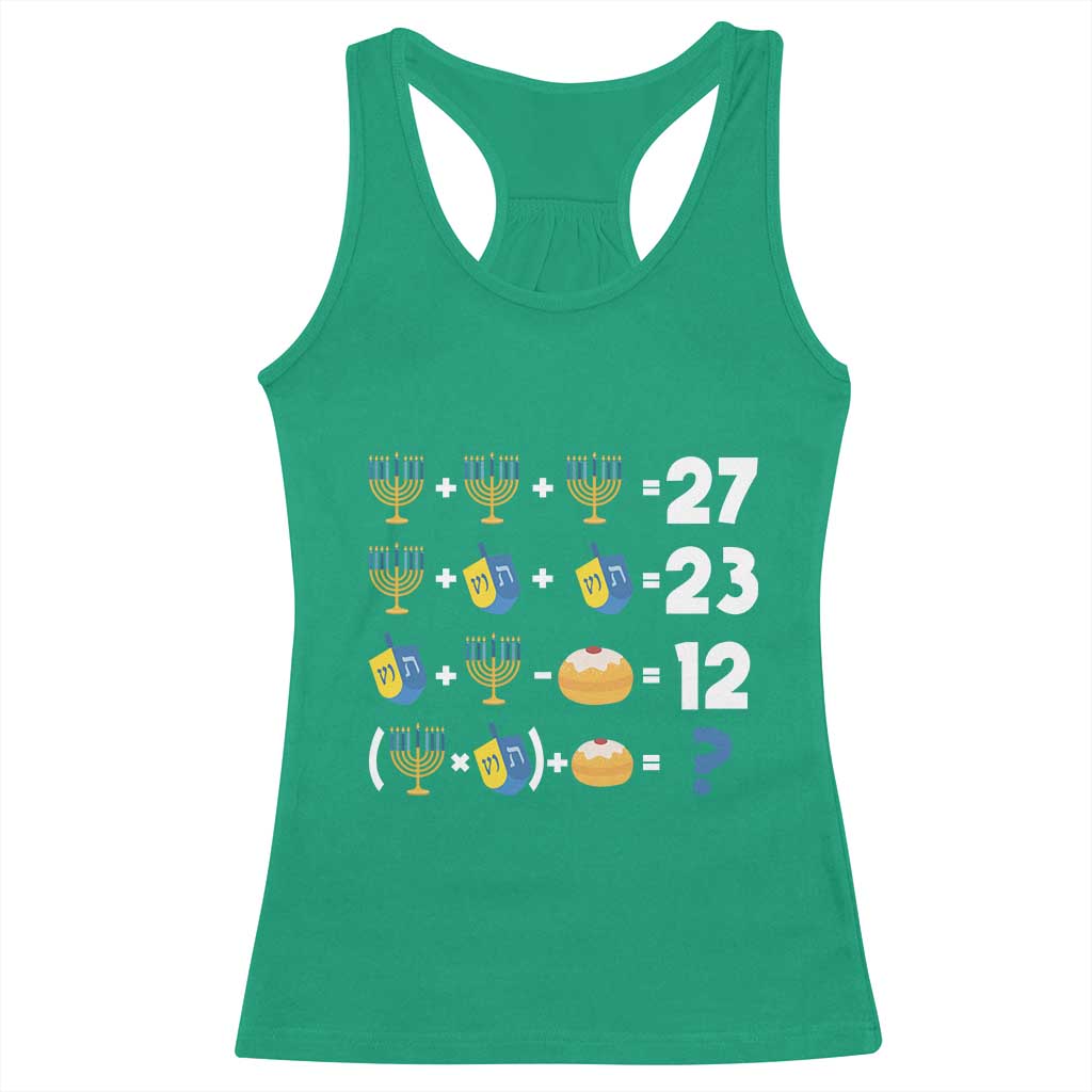 Funny Hanukkah 67 Math Racerback Tank Top Teacher Chanukah Six Seven Meme - Wonder Print Shop