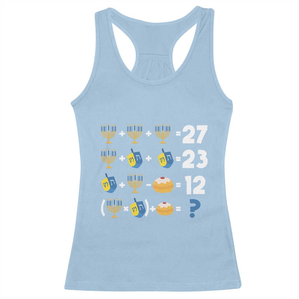 Funny Hanukkah 67 Math Racerback Tank Top Teacher Chanukah Six Seven Meme - Wonder Print Shop