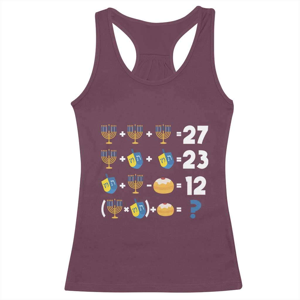 Funny Hanukkah 67 Math Racerback Tank Top Teacher Chanukah Six Seven Meme - Wonder Print Shop