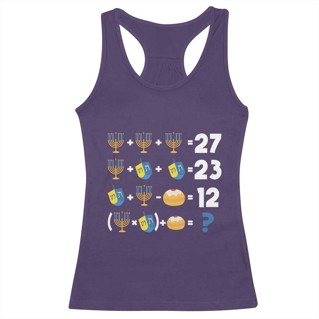 Funny Hanukkah 67 Math Racerback Tank Top Teacher Chanukah Six Seven Meme - Wonder Print Shop