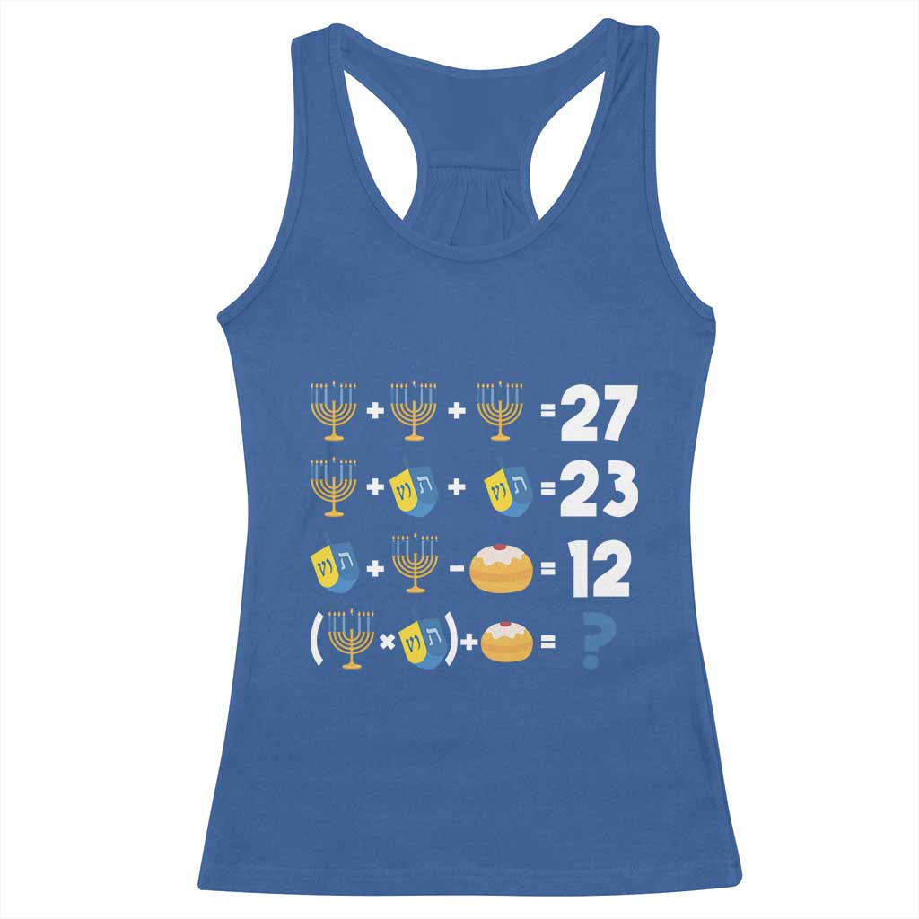 Funny Hanukkah 67 Math Racerback Tank Top Teacher Chanukah Six Seven Meme - Wonder Print Shop