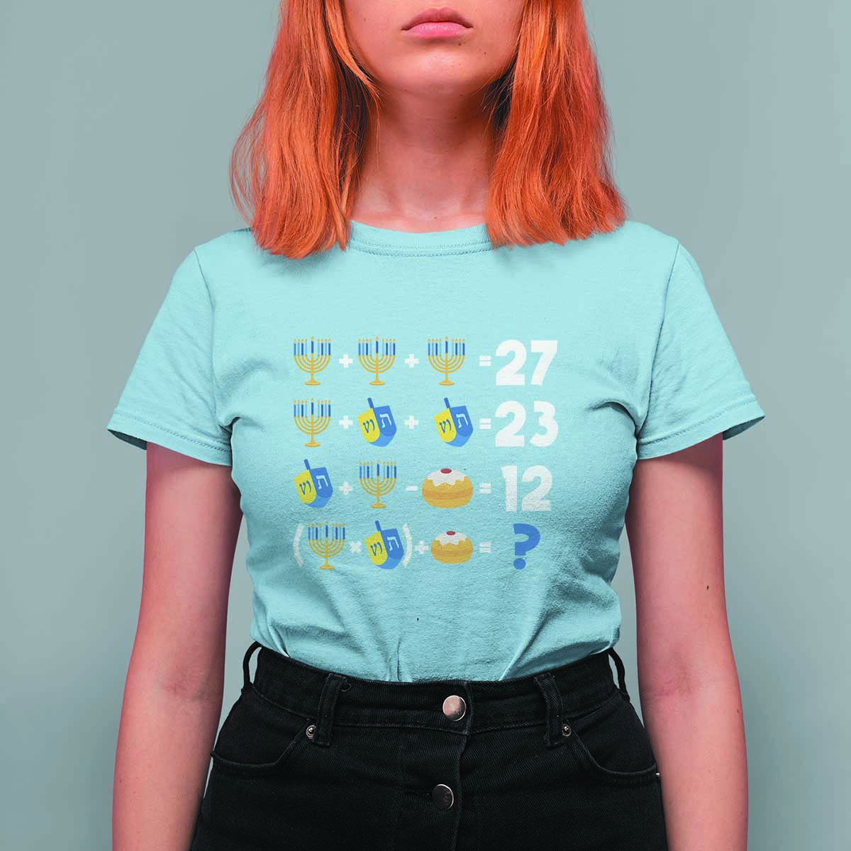 Funny Hanukkah 67 Math T Shirt For Women Teacher Chanukah Six Seven Meme - Wonder Print Shop