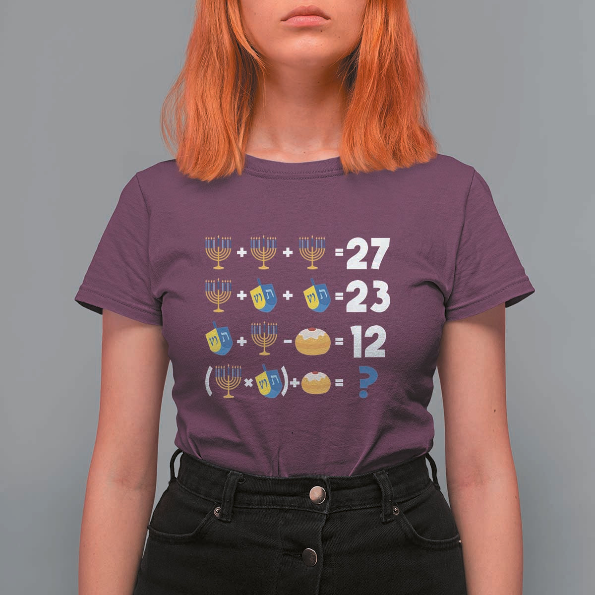 Funny Hanukkah 67 Math T Shirt For Women Teacher Chanukah Six Seven Meme - Wonder Print Shop