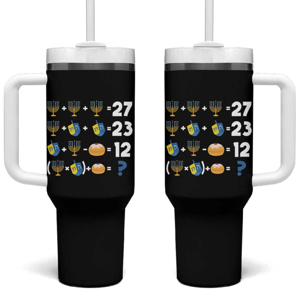 Funny Hanukkah 67 Math Tumbler With Handle Teacher Chanukah Six Seven Meme - Wonder Print Shop