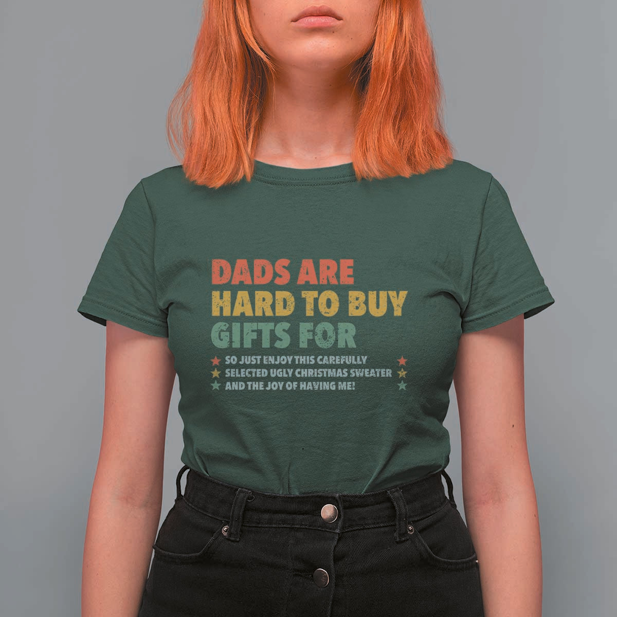 Dads Are Hard To Buy Gifts For Christmas T Shirt For Women Funny Father's Day Ugly Xmas - Wonder Print Shop