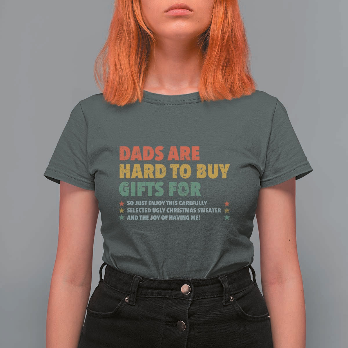 Dads Are Hard To Buy Gifts For Christmas T Shirt For Women Funny Father's Day Ugly Xmas - Wonder Print Shop