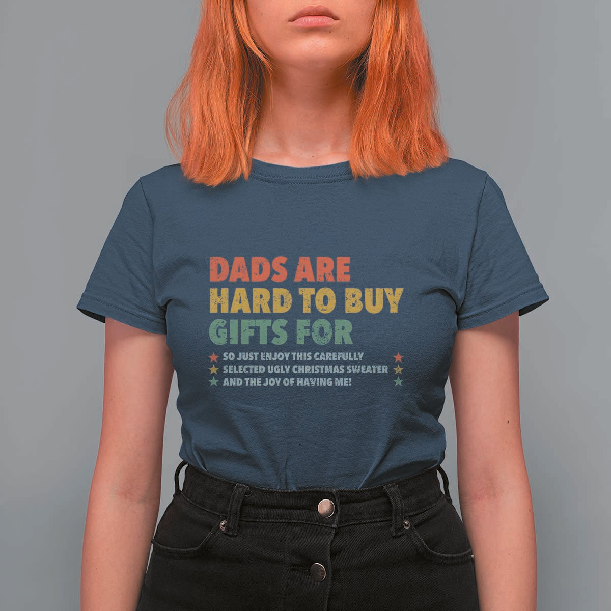 Dads Are Hard To Buy Gifts For Christmas T Shirt For Women Funny Father's Day Ugly Xmas - Wonder Print Shop
