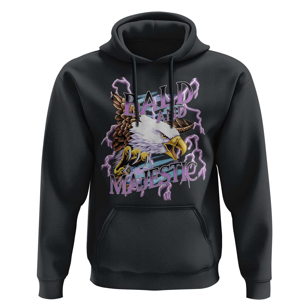Funny Eagle Bald And Majestic Hoodie Vintage Storm Thunder