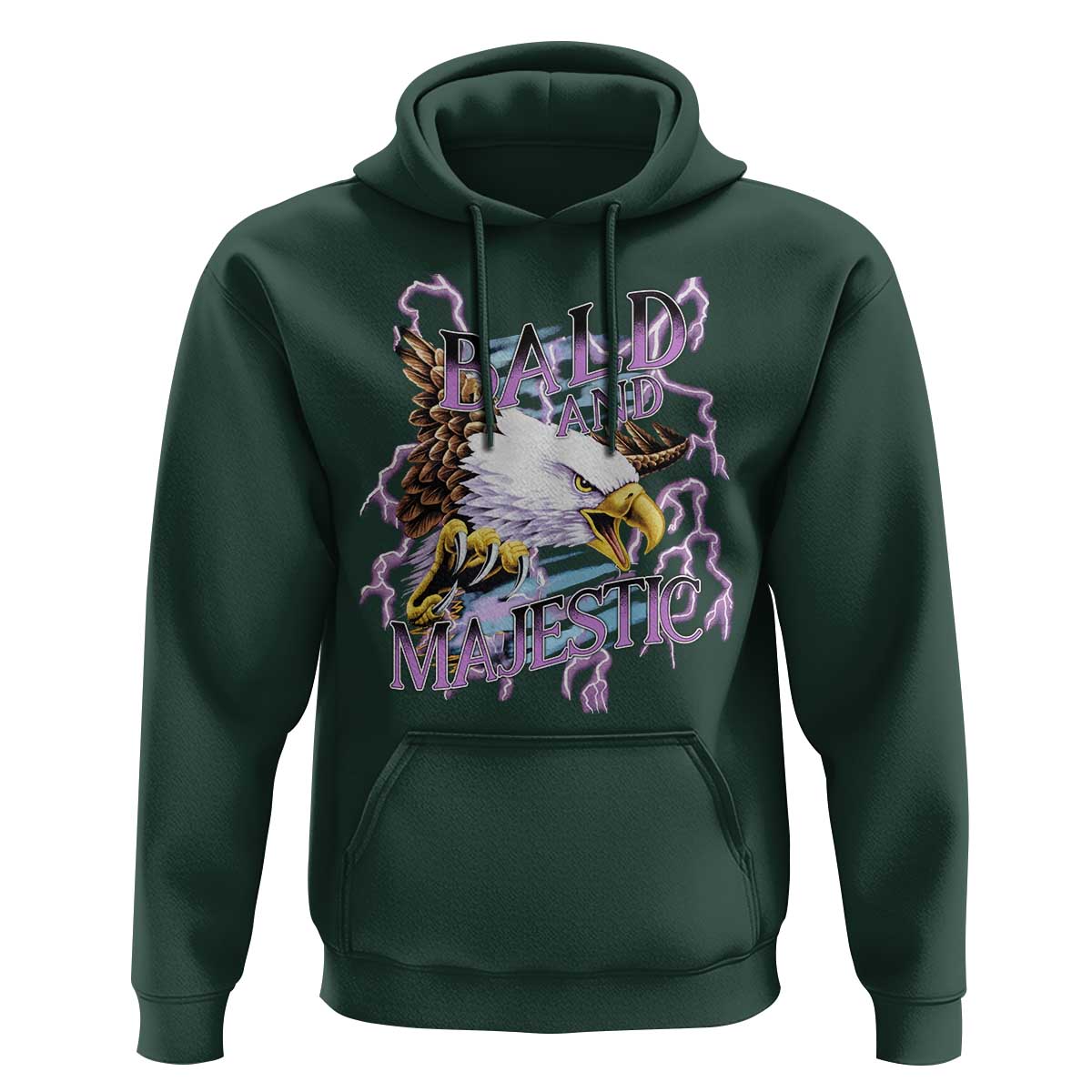 Funny Eagle Bald And Majestic Hoodie Vintage Storm Thunder
