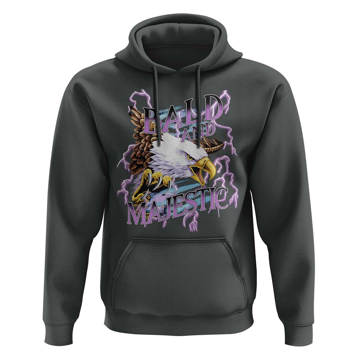 Funny Eagle Bald And Majestic Hoodie Vintage Storm Thunder