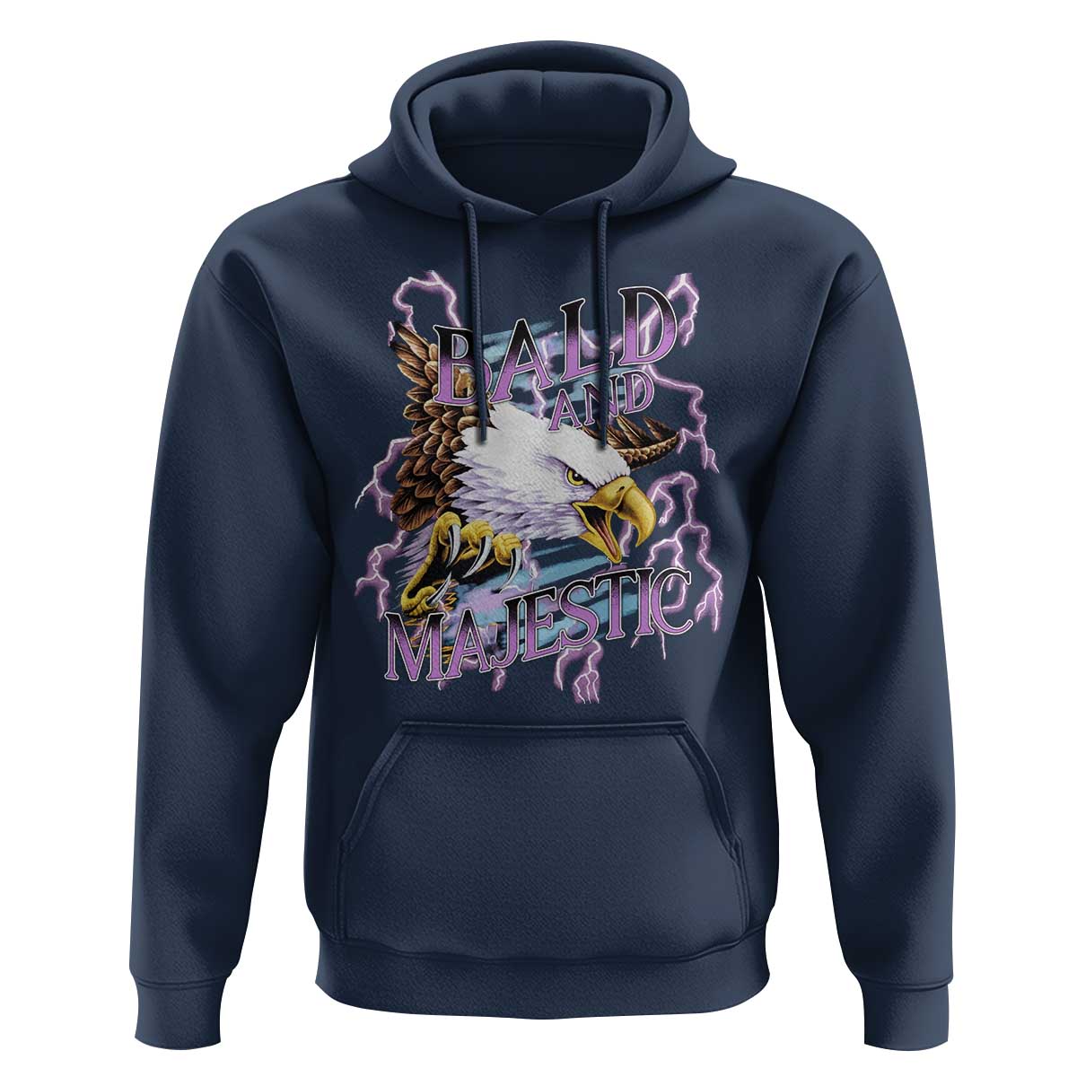 Funny Eagle Bald And Majestic Hoodie Vintage Storm Thunder