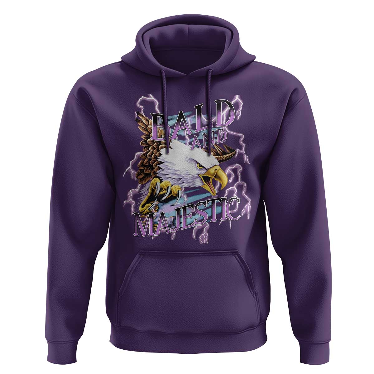Funny Eagle Bald And Majestic Hoodie Vintage Storm Thunder
