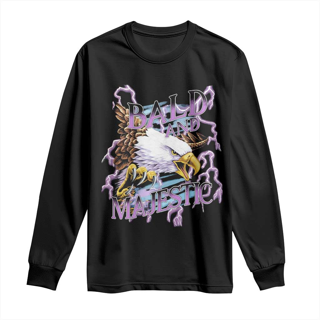 Funny Eagle Bald And Majestic Long Sleeve Shirt Vintage Storm Thunder