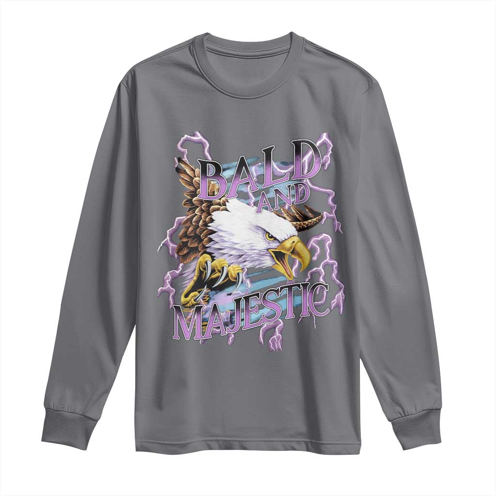 Funny Eagle Bald And Majestic Long Sleeve Shirt Vintage Storm Thunder