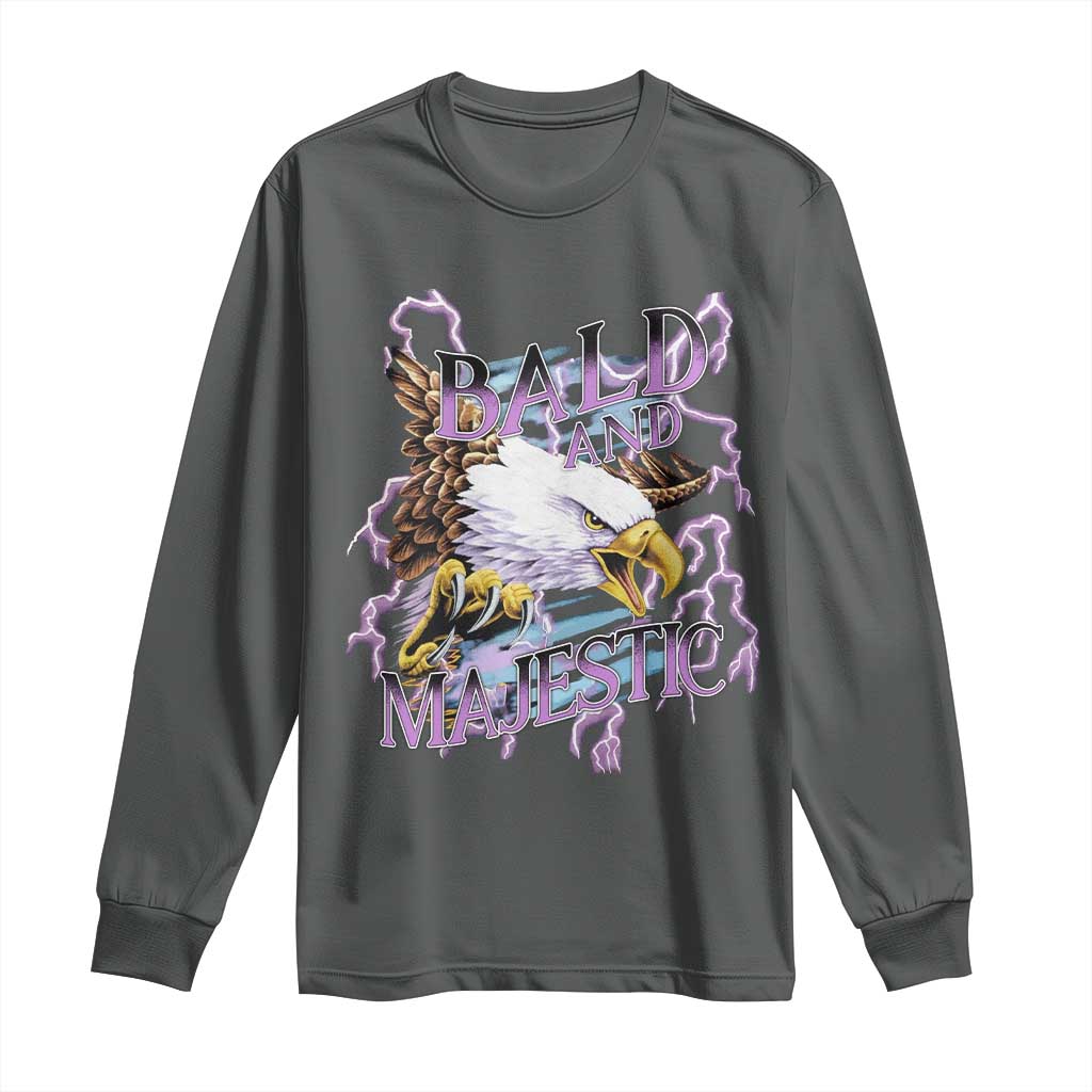 Funny Eagle Bald And Majestic Long Sleeve Shirt Vintage Storm Thunder