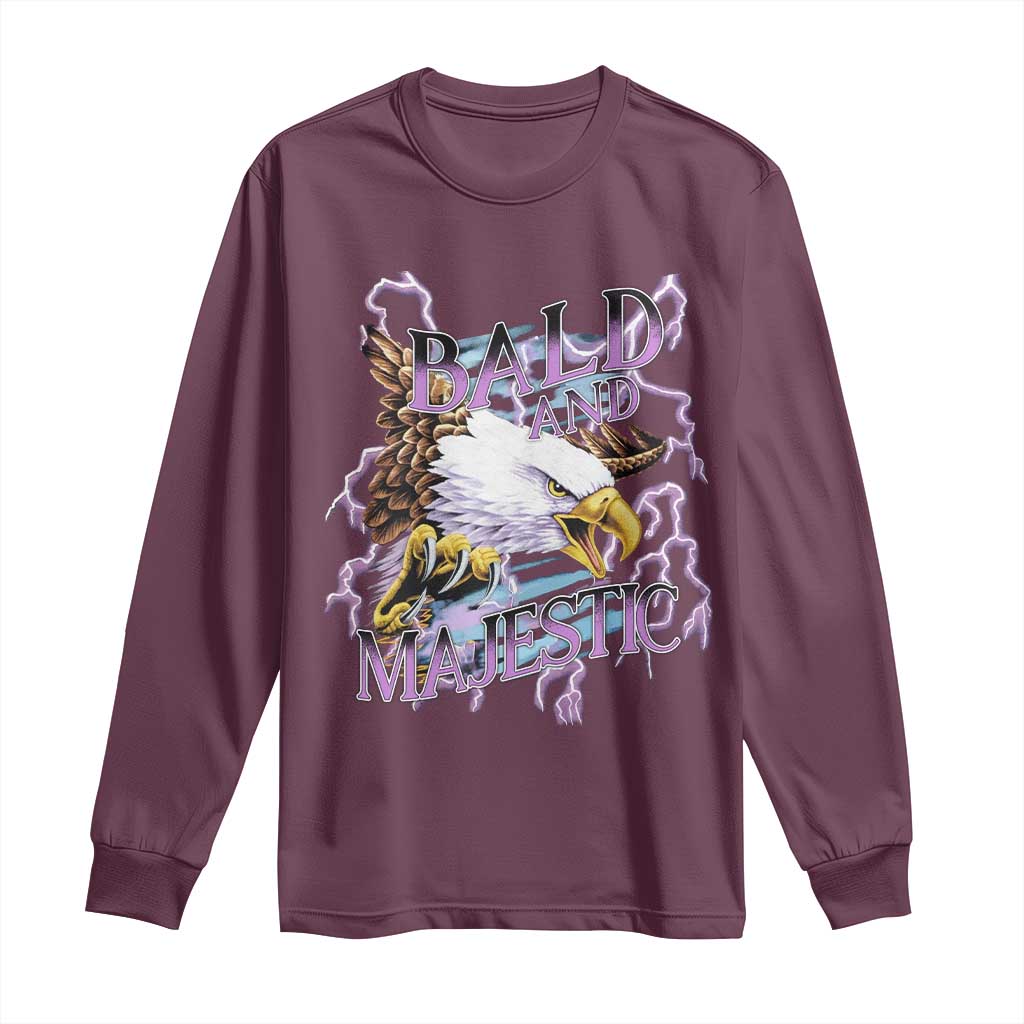 Funny Eagle Bald And Majestic Long Sleeve Shirt Vintage Storm Thunder