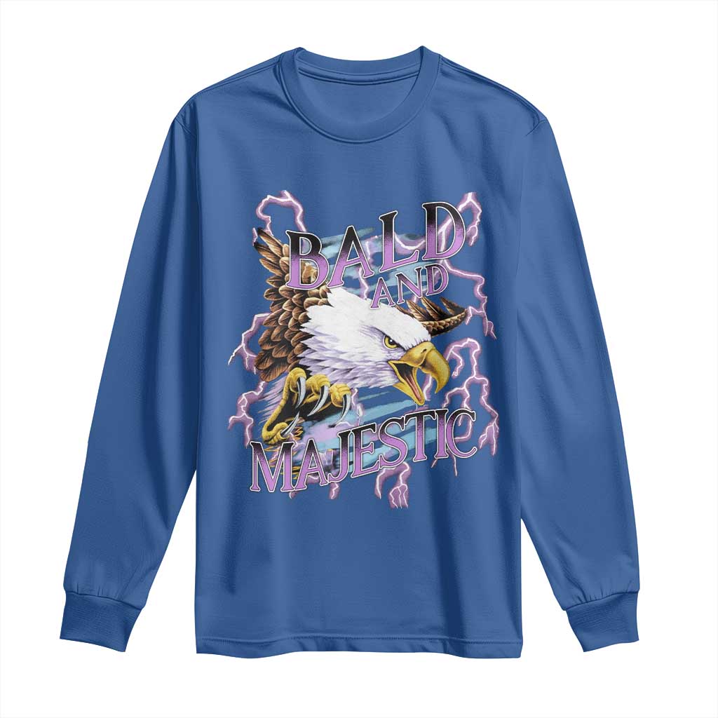 Funny Eagle Bald And Majestic Long Sleeve Shirt Vintage Storm Thunder