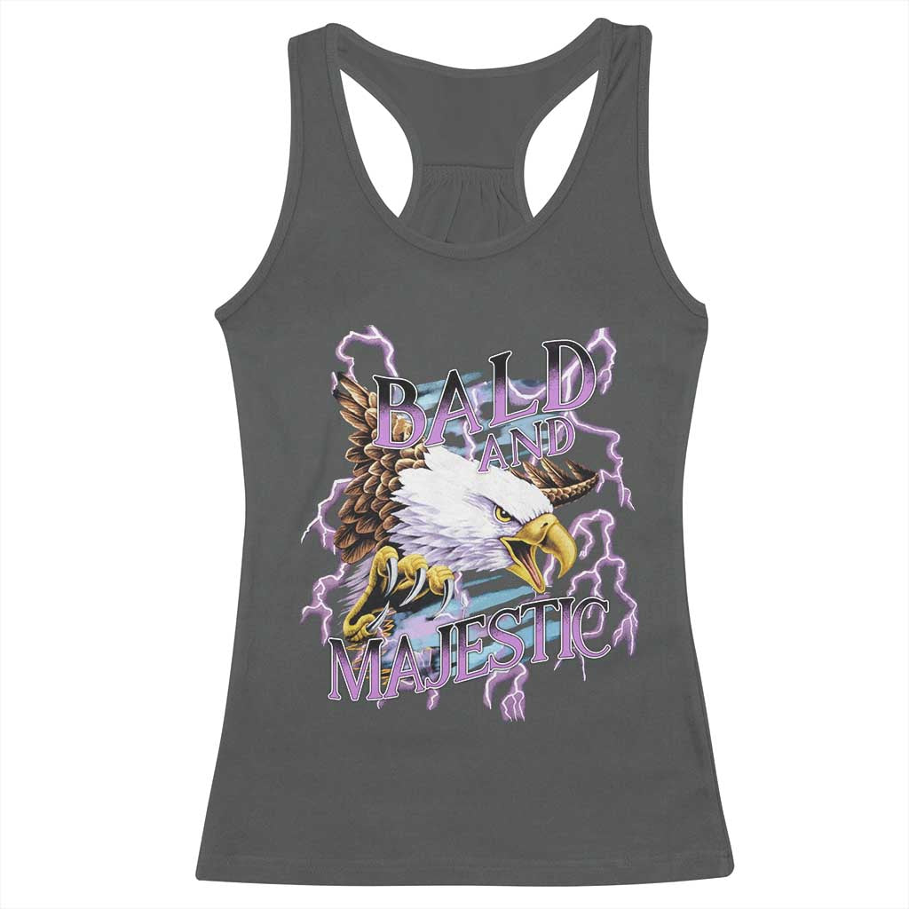 Funny Eagle Bald And Majestic Racerback Tank Top Vintage Storm Thunder