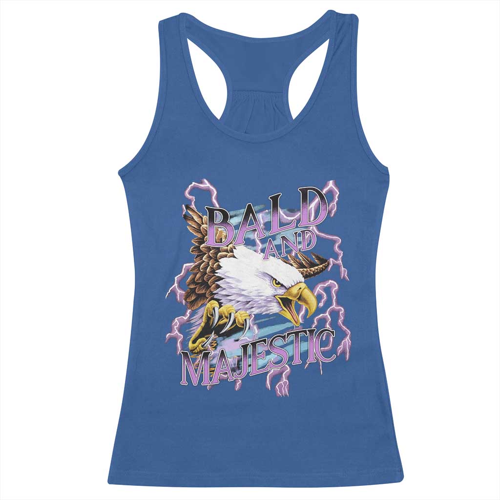 Funny Eagle Bald And Majestic Racerback Tank Top Vintage Storm Thunder